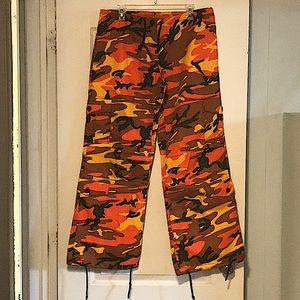 Rothco Womens Vintage Orange Camouflage Paratrooper Fatigue Pants